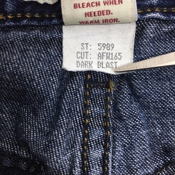 ABERCROMBIE & FITCH Denim Skirt Mini Jean Raw Hem Y2K Style Dark Blast Wash 2 - Picture 7 of 8